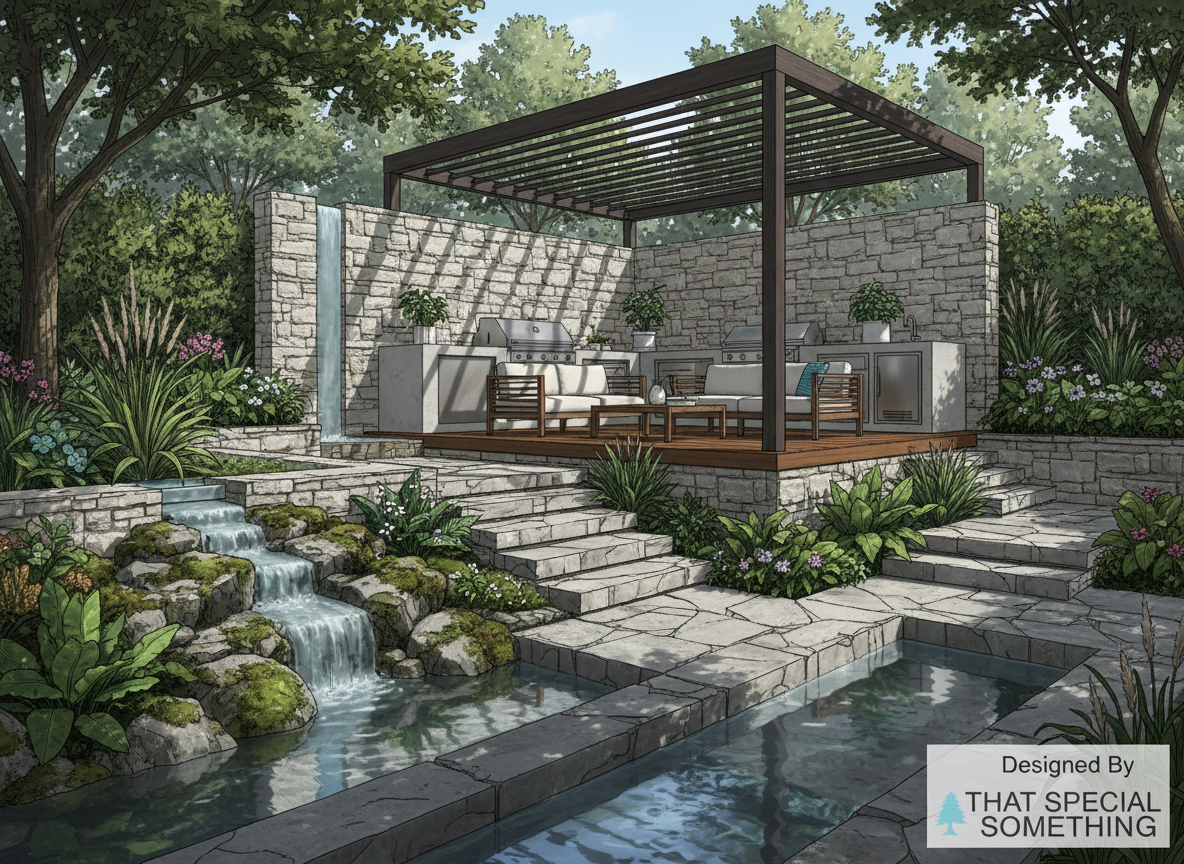 Garden design blueprint and planning